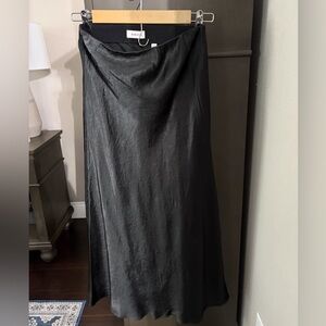 Babaton Black Slip Satin Maxi Skirt